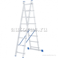 Лестница, 2x8 ступеней, алюминиевая, двухсекционная СИБРТЕХ 97908