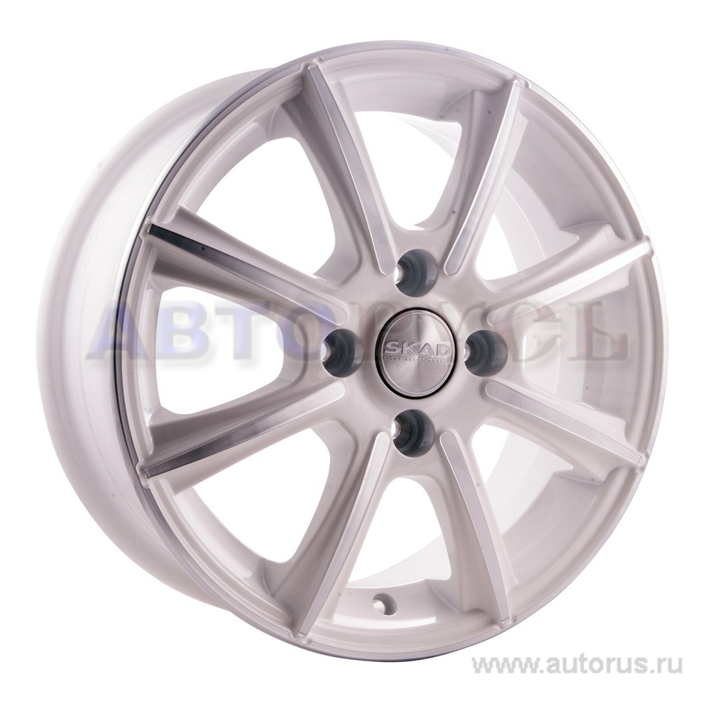 Диск литой R14 5.5J 4x100/56.6 ET49 СКАД Монако алмаз белый 167 05 24