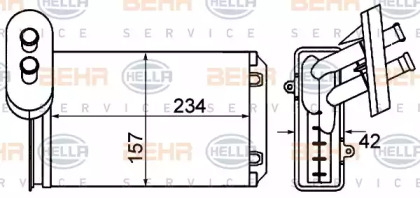Салонный теплообменник BEHR/HELLA для VW GOLF III (1H1) 1.8 Syncro (1HX1)