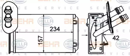 Салонный теплообменник BEHR/HELLA для VW BORA Variant (1J6) 1.4 16V