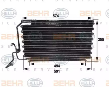 Конденсатор BEHR/HELLA для PEUGEOT 405 I (15B) 1.9 SPort MI-16 4x4