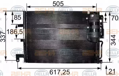 Кондиционер BEHR/HELLA для SAAB 900 II Кабриолет 2.5 -24 V6