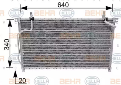 Конденсатор BEHR/HELLA для NISSAN TERRANO II (R20) 2.4 4WD