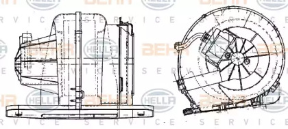 Двигатель вентилятор BEHR/HELLA для RENAULT CLIO I (B/C57_, 5/357_) 1.4
