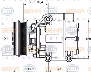 Кондиционер BEHR/HELLA для FORD COUGAR (EC_) 2.5 V6 24V