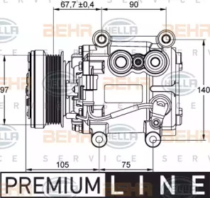 Кондиционер BEHR/HELLA для JAGUAR X-TYPE Estate (X400) 3.0