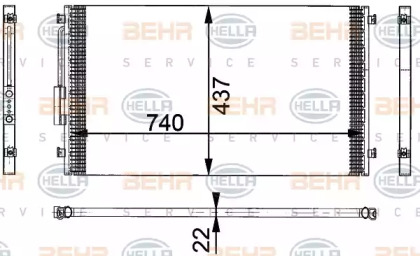 Конденсатор BEHR/HELLA для DODGE CARAVAN (RG_) 3.8 AWD