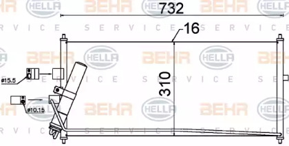 Конденсатор BEHR/HELLA для NISSAN PRIMERA Hatchback (P12) 2.2 dCi