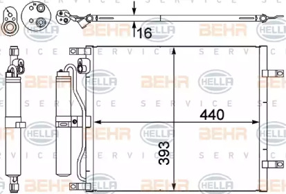 Конденсатор BEHR/HELLA для NISSAN NOTE (E11, NE11) 1.5 dCi