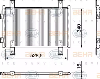 Конденсатор BEHR/HELLA для PEUGEOT BOXER автобус (244, Z_) 2.8 HDi