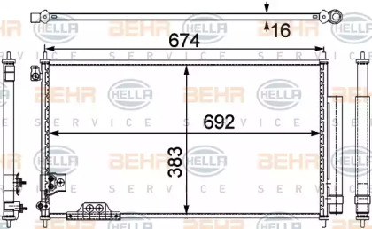 Конденсатор BEHR/HELLA для HONDA ACCORD VII Tourer (CM, CN) 2.2 i-CTDi (CN2)