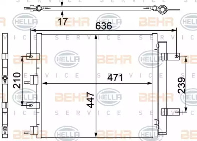 Конденсатор BEHR/HELLA для JAGUAR XK Кабриолет (X150) 4.2 XK8