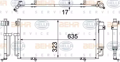 Конденсатор BEHR/HELLA для SUBARU IMPREZA седан (GD) 2.0 WRX Turbo AWD