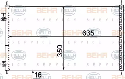 Конденсатор BEHR/HELLA для HONDA CIVIC VII купе (EM2) 1.6 i