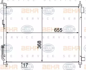 Конденсатор BEHR/HELLA для NISSAN NOTE (E11, NE11) 1.4