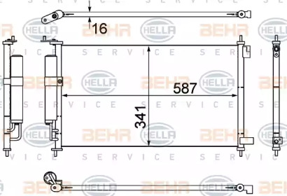 Кондиционер BEHR/HELLA для NISSAN TIIDA Хэтчбек (C11) 1.6