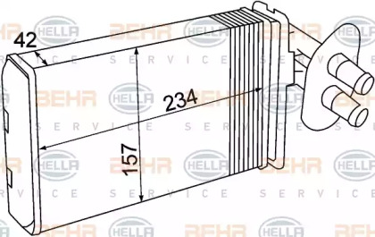 Салонный теплообменник BEHR/HELLA для VW TRANSPORTER IV c бортовой платформой/ходовая часть (70XD) 2.4 D