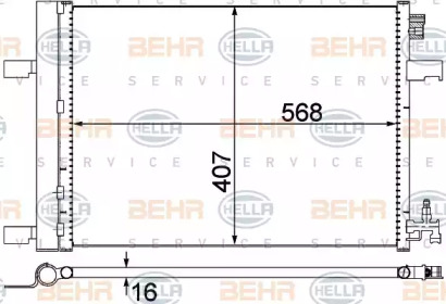 Конденсатор BEHR/HELLA для CHEVROLET CRUZE Хэтчбек (J305) 1.6