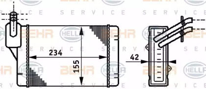 Салонный теплообменник BEHR/HELLA для VW GOLF III (1H1) 1.8 Syncro (1HX1)