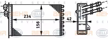 Салонный теплообменник BEHR/HELLA для VW BORA Variant (1J6) 1.4 16V