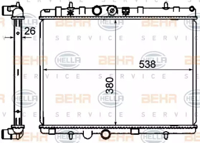 Водяной радиатор BEHR/HELLA для PEUGEOT 207 CC (WD_) 1.6 16V Turbo