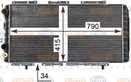 Водяной / масляный радиатор BEHR/HELLA для FIAT DUCATO c бортовой платформой/ходовая часть (230_) 2.5 TDI