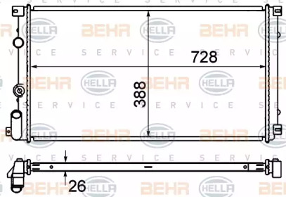 Водяной радиатор BEHR/HELLA для NISSAN INTERSTAR Фургон (X70) dCi 80