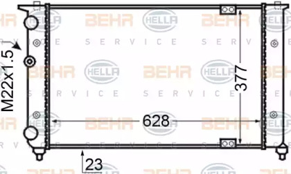 Водяной радиатор BEHR/HELLA для VW CADDY II Variant (9K9B) 1.9 TDI