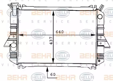 Водяной / масляный радиатор BEHR/HELLA для NISSAN PATROL III/1 Station Wagon (W160) 3.2 D (W160)