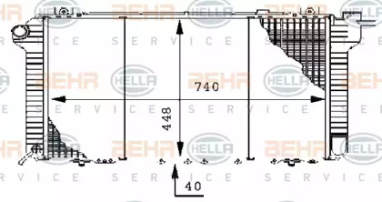 Водяной радиатор BEHR/HELLA для NISSAN PATROL III/2 Station Wagon (W260) 3.2 D
