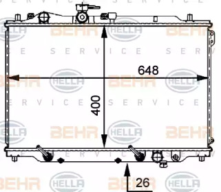 Водяной / масляный радиатор BEHR/HELLA для MAZDA 626 III Hatchback (GD) 2.0 12V