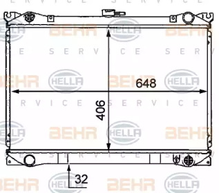 Водяной / масляный радиатор BEHR/HELLA для NISSAN BLUEBIRD Station Wagon (WU11) 2.0 D