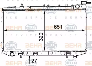 Водяной / масляный радиатор BEHR/HELLA для NISSAN SUNNY III Liftback (N14) 2.0 i 16V