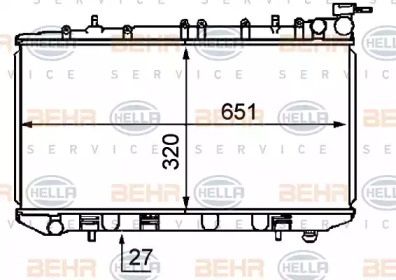 Водяной радиатор BEHR/HELLA для NISSAN SUNNY III Liftback (N14) 1.4 i