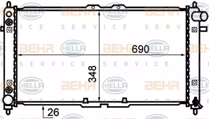 Водяной / масляный радиатор BEHR/HELLA для MAZDA MX-6 (GE) 2.5 24V