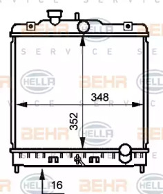 Водяной / масляный радиатор BEHR/HELLA для HONDA CIVIC V седан (EG, EH) 1.5 i 16V (EG8)
