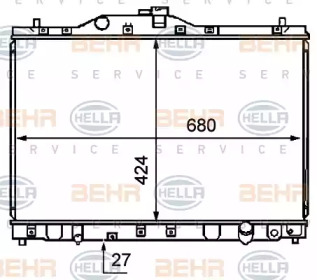 Водяной радиатор BEHR/HELLA для HONDA LEGEND II купе (KA) 3.2 i 24V (KA8)