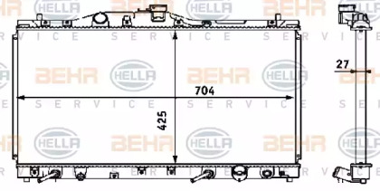 Водяной радиатор BEHR/HELLA для HONDA LEGEND II купе (KA) 3.2 i 24V (KA8)