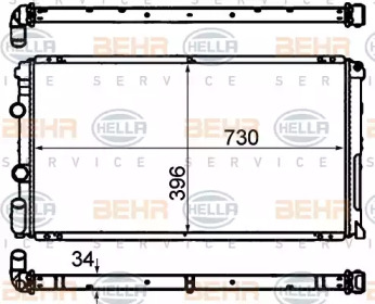 Водяной радиатор BEHR/HELLA для NISSAN INTERSTAR Фургон (X70) dCi 80