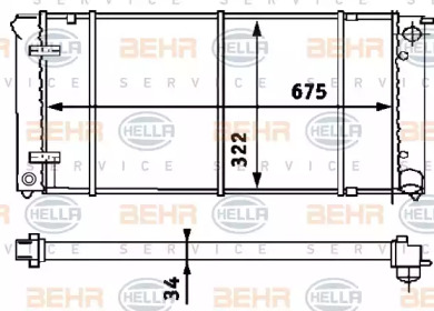 Водяной радиатор BEHR/HELLA для VW GOLF II (19E, 1G1) 1.8 GTI 16V