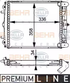 Водяной радиатор BEHR/HELLA для PORSCHE 911 (996) 3.6 Carrera 4S