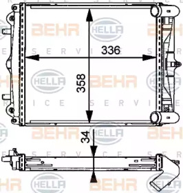 Водяной радиатор BEHR/HELLA для PORSCHE 911 (996) 3.6 Carrera 4S
