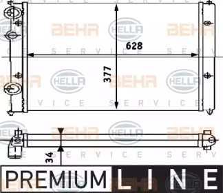 Водяной радиатор BEHR/HELLA для VW CADDY II Variant (9K9B) 1.6