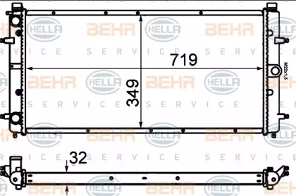 Водяной радиатор BEHR/HELLA для VW TRANSPORTER IV c бортовой платформой/ходовая часть (70XD) 2.5 TDI