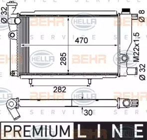 Водяной / масляный радиатор BEHR/HELLA для PEUGEOT 205 I (741A/C) 1.7 Diesel