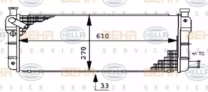 Водяной / масляный радиатор BEHR/HELLA для PEUGEOT 205 I (741A/C) 1.7 Diesel