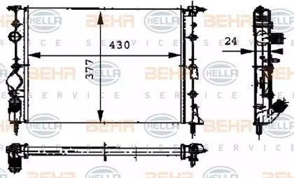 Водяной / масляный радиатор BEHR/HELLA для RENAULT KANGOO (KC0/1_) 1.4 (KC0C, KC0H, KC0B, KC0M)