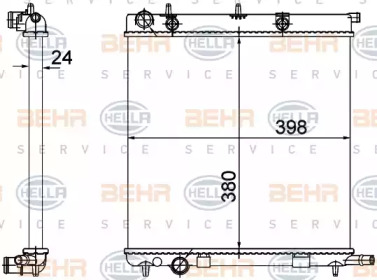 Водяной радиатор BEHR/HELLA для PEUGEOT 207 (WA_, WC_) 1.6 16V
