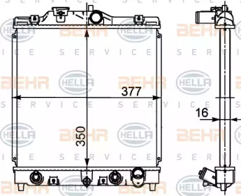 Водяной / масляный радиатор BEHR/HELLA для HONDA CIVIC V седан (EG, EH) 1.5 i 16V (EG8)