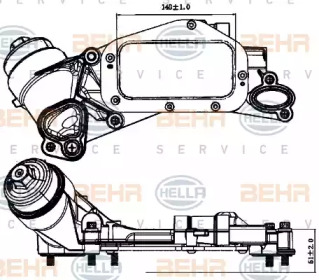 Масляный радиатор BEHR/HELLA для CHEVROLET CRUZE (J300) 1.8